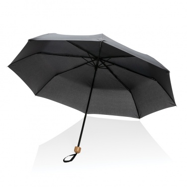 Logo trade advertising product photo of: 20.5" Impact AWARE™ RPET 190T Pongee bamboo mini umbrella