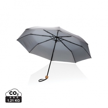 Logotrade corporate gift image of: 20.5" Impact AWARE™ RPET 190T Pongee bamboo mini umbrella