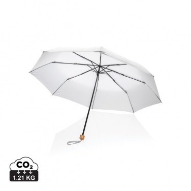 Logotrade promotional giveaway picture of: 20.5" Impact AWARE™ RPET 190T Pongee bamboo mini umbrella