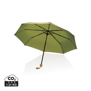 Logo trade promotional giveaways picture of: 20.5" Impact AWARE™ RPET 190T Pongee bamboo mini umbrella