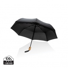 21" Impact AWARE™ RPET 190T bamboo auto open/close umbrella