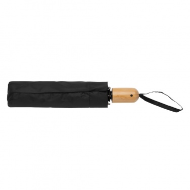 Logotrade corporate gift image of: 21" Impact AWARE™ RPET 190T bamboo auto open/close umbrella