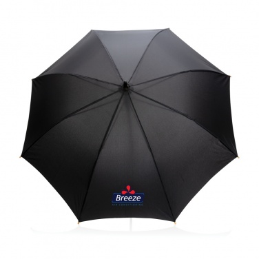 Logotrade promotional item picture of: 23" Impact AWARE™ RPET 190T auto open bamboo umbrella