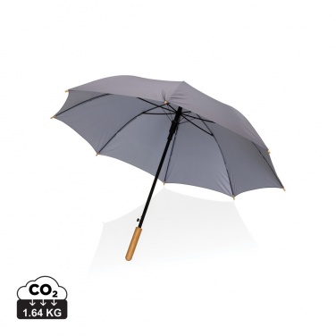 Logo trade business gift photo of: 23" Impact AWARE™ RPET 190T auto open bamboo umbrella