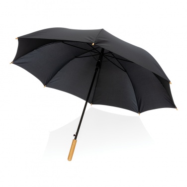 Logotrade promotional gift image of: 27" Impact AWARE™ RPET 190T auto open bamboo umbrella