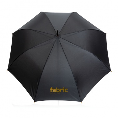 Logotrade promotional gift image of: 27" Impact AWARE™ RPET 190T auto open bamboo umbrella