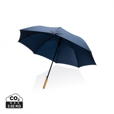 Logotrade promotional gift image of: 27" Impact AWARE™ RPET 190T auto open bamboo umbrella