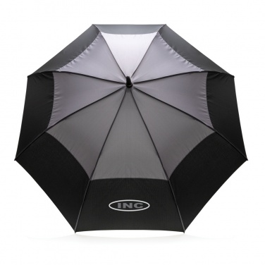 Logo trade promotional giveaway photo of: 27" Impact AWARE™ RPET 190T auto open stormproof umbrella