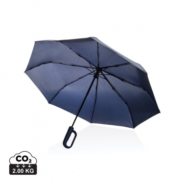 Logotrade business gift image of: Yara 21" AWARE™ RPET solid colour umbrella with carabiner