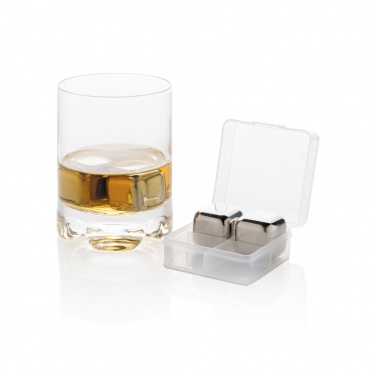 Logotrade promotional product image of: Re-usable stainless steel ice cubes 4pc