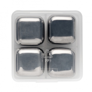 Logo trade promotional product photo of: Re-usable stainless steel ice cubes 4pc