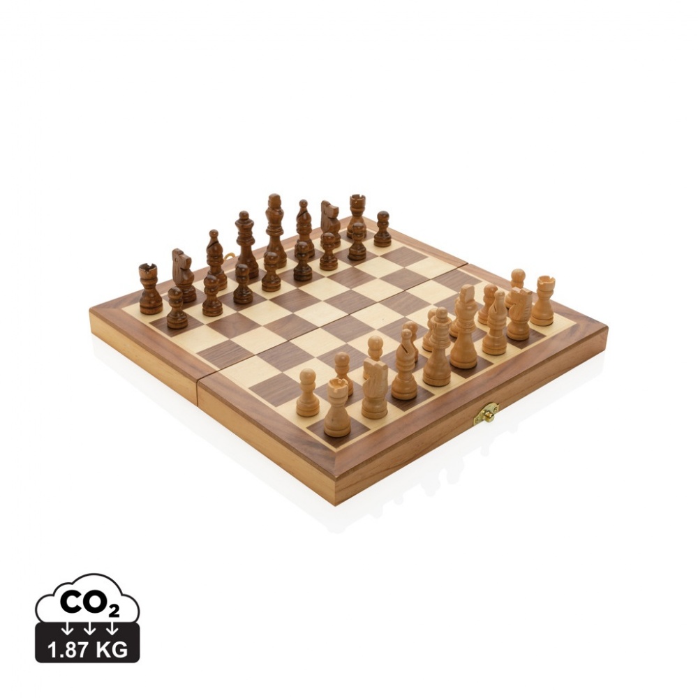 Logo trade advertising products image of: Luxury wooden foldable chess set