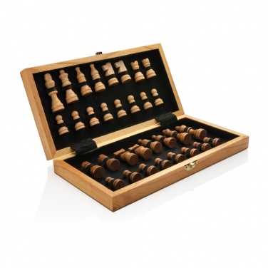 Logo trade corporate gifts picture of: Luxury wooden foldable chess set