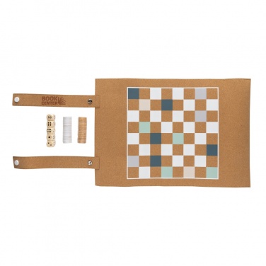 Logotrade promotional item picture of: Britton cork foldable backgammon and checkers game set