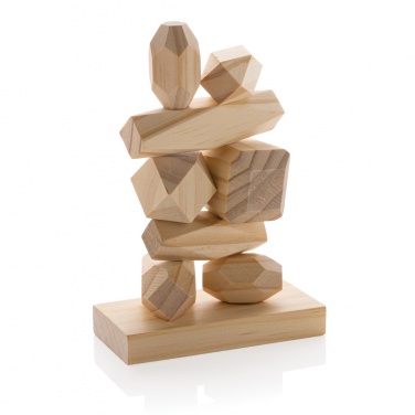 Logotrade promotional gift picture of: Ukiyo Crios wooden balancing rocks in pouch