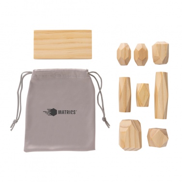 Logotrade promotional merchandise picture of: Ukiyo Crios wooden balancing rocks in pouch