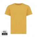 Iqoniq Koli kids lightweight recycled cotton t-shirt, ochre yellow