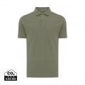 Iqoniq Yosemite recycled cotton pique polo, heather green