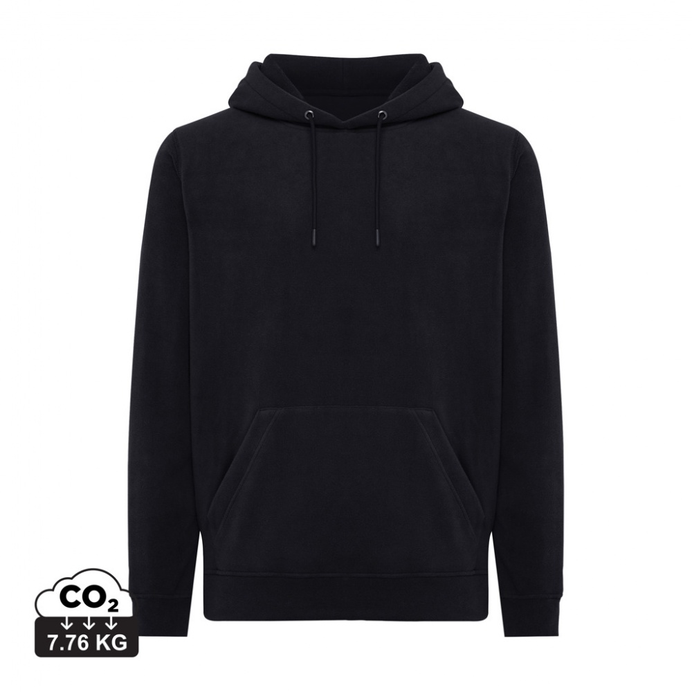 Logo trade promotional merchandise picture of: Iqoniq Trivor recycled polyester microfleece hoodie