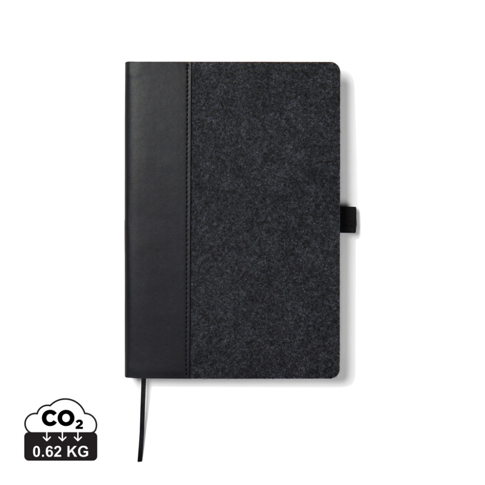 Logo trade corporate gifts image of: VINGA Albon GRS recycled felt notebook