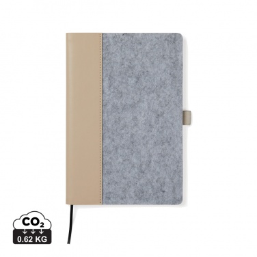 Logo trade corporate gifts picture of: VINGA Albon GRS recycled felt notebook