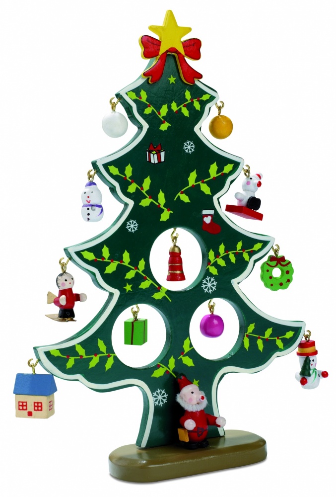 Logo trade corporate gift photo of: Wooden xmas tree decoration