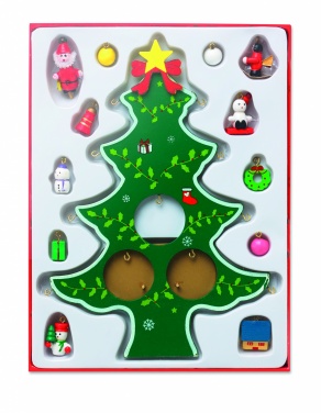 Logo trade advertising products image of: Wooden xmas tree decoration