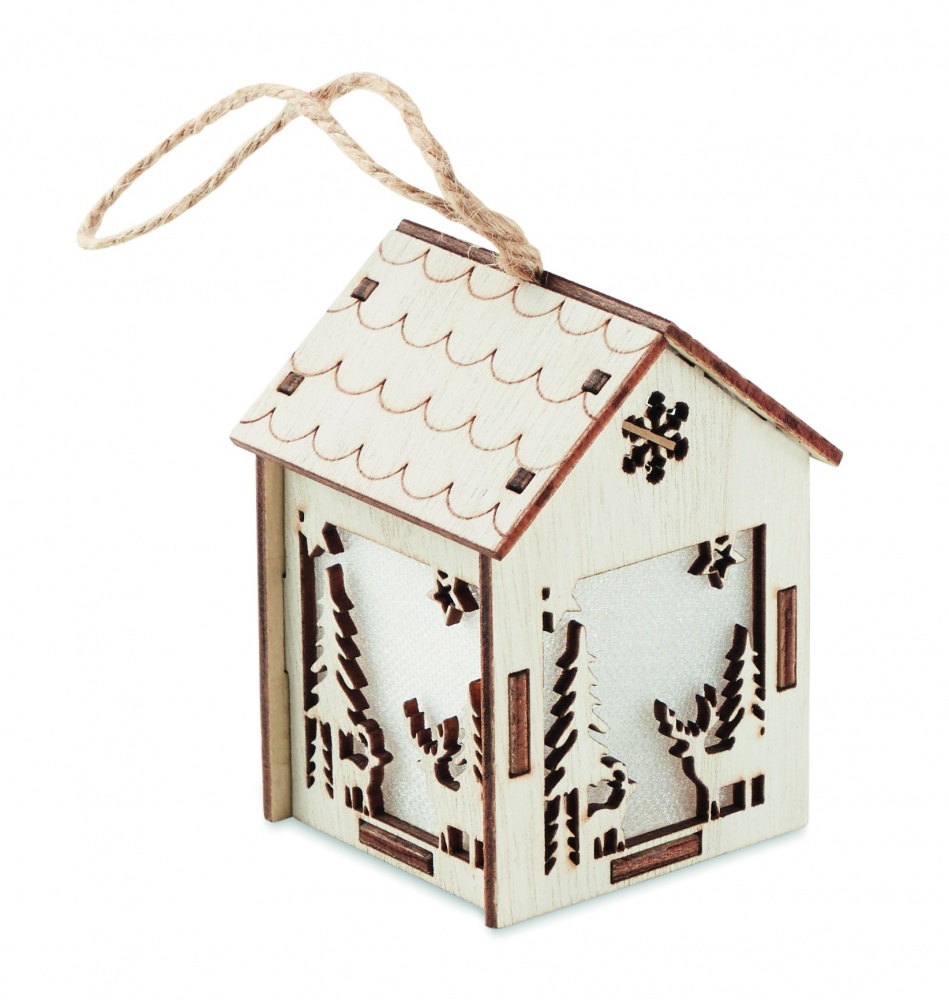 Logo trade promotional item photo of: MDF house with light