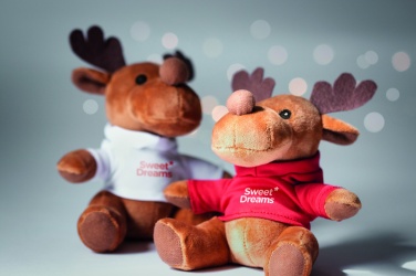 Logo trade promotional giveaways image of: Plush reindeer with hoodie