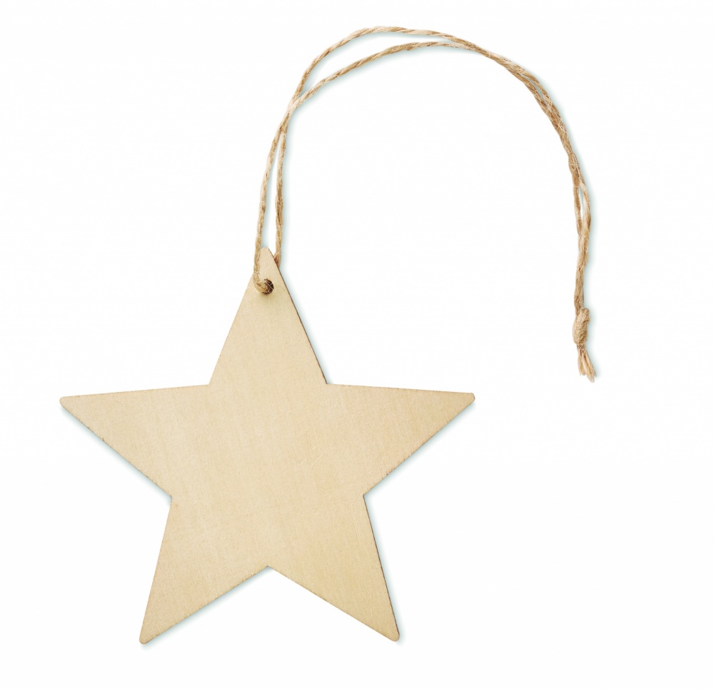 Logotrade promotional gift picture of: Wooden star shaped hanger