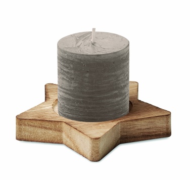 Logo trade promotional products image of: Candle on star wooden base