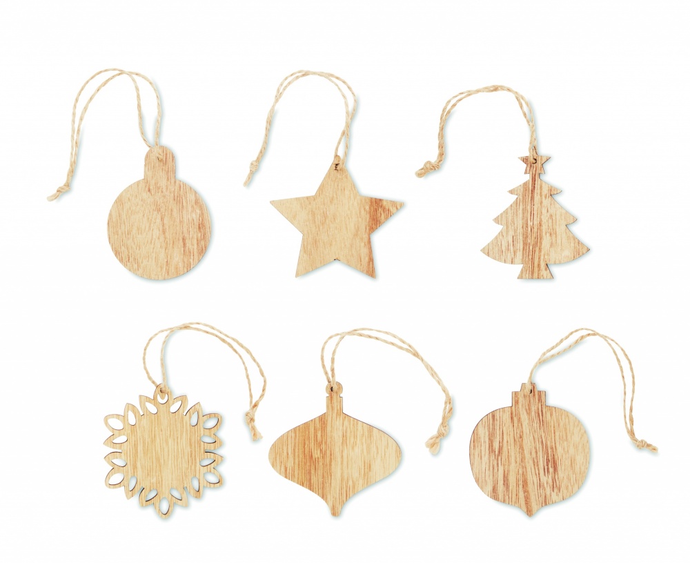 Logotrade promotional item image of: Set of wooden Xmas ornaments