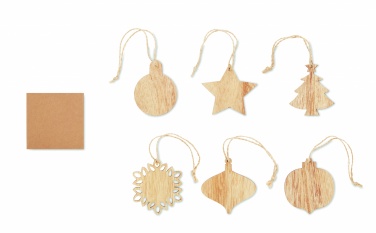 Logotrade promotional merchandise image of: Set of wooden Xmas ornaments