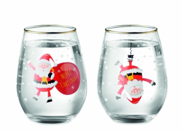 Logo trade promotional gift photo of: Set of 2 Christmas glasses