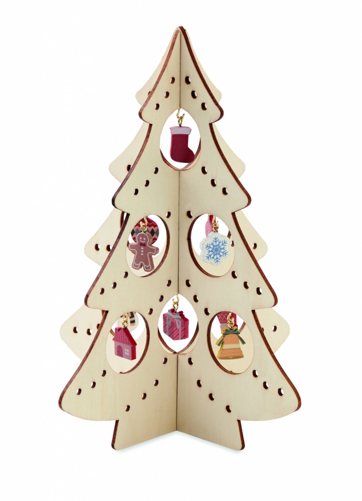 Logotrade promotional gift image of: Wooden Xmas tree decoration