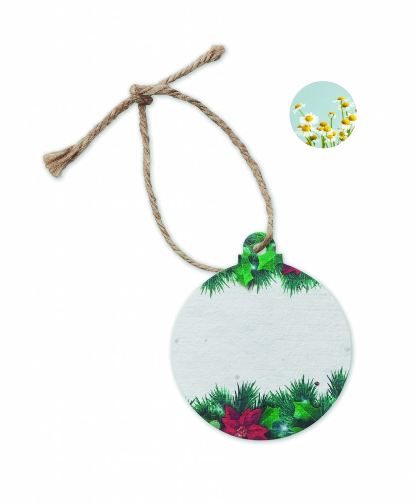 Logo trade promotional gifts image of: Seed paper Xmas ornament