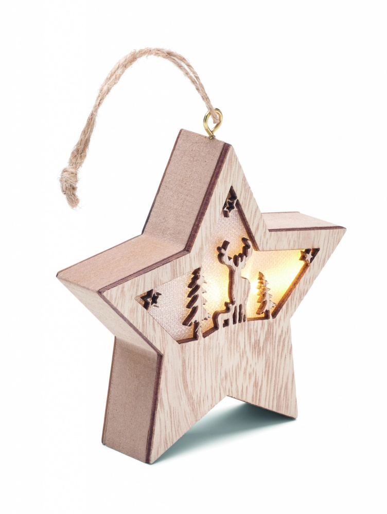 Logo trade promotional giveaway photo of: MDF star with light