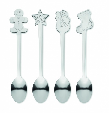 Logo trade corporate gift photo of: Set of 4 Christmas tea spoon