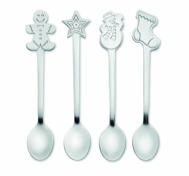 Logo trade advertising products picture of: Set of 4 Christmas tea spoon