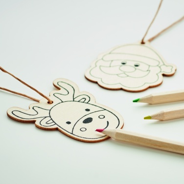 Logo trade business gift photo of: Drawing wooden ornaments set