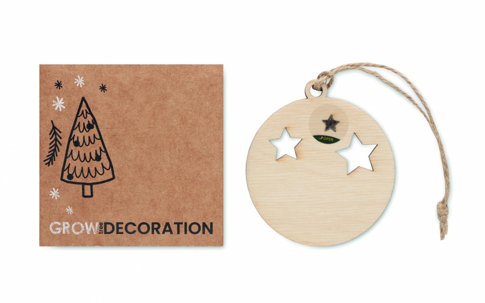 Logotrade promotional product image of: Wooden bauble shape hanger