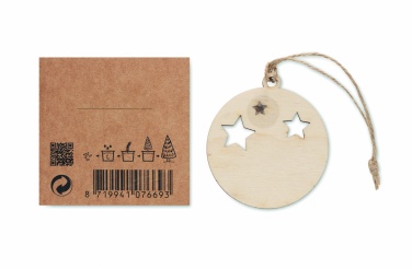 Logo trade promotional merchandise picture of: Wooden bauble shape hanger