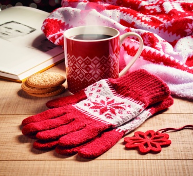 Logo trade corporate gift photo of: Winter gift mug and gloves set