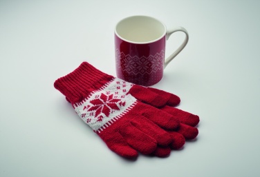 Logo trade promotional merchandise photo of: Winter gift mug and gloves set