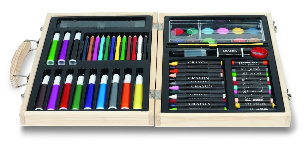 Logotrade promotional products photo of: Artist's set in wooden box