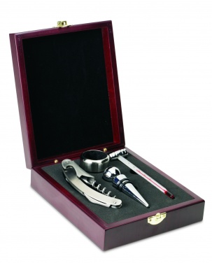 Logo trade promotional gifts picture of: Classic wine set in wooden box