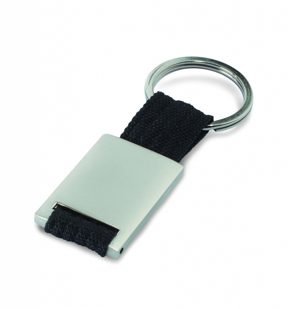 Logo trade business gifts image of: Metal rectangular key ring Espoo