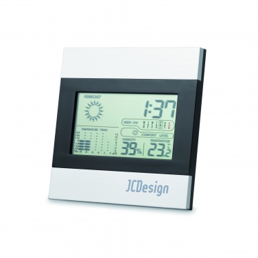 Logo trade promotional merchandise image of: Weather station and clock