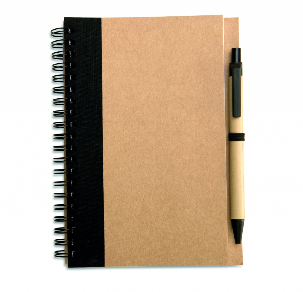 Logo trade business gifts image of: B6 recycled notebook with pen