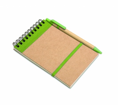 Logo trade promotional merchandise image of: A6 recycled notepad with pen